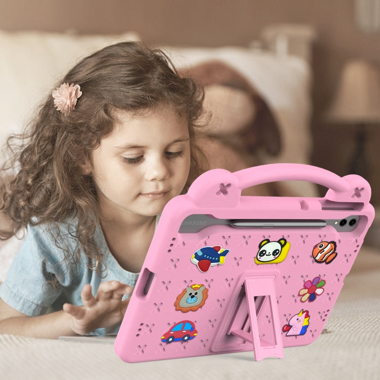For Samsung Galaxy Tab S9 FE+ 12.4 X610N Handle Kickstand Children EVA Shockproof Tablet Case(Pink) - Galaxy Tab S9 FE+ by PMC TechLife | Online Shopping South Africa | PMC TechLife