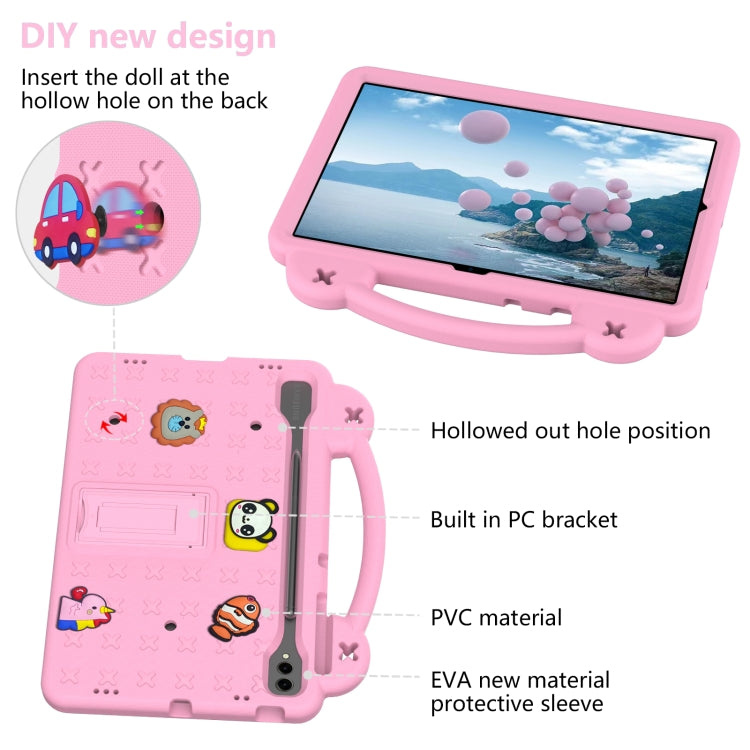For Samsung Galaxy Tab S9 FE+ 12.4 X610N Handle Kickstand Children EVA Shockproof Tablet Case(Pink) - Galaxy Tab S9 FE+ by PMC TechLife | Online Shopping South Africa | PMC TechLife