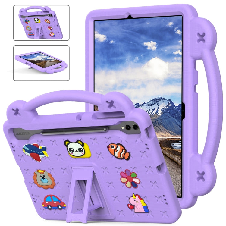 For Samsung Galaxy Tab S9 FE+ 12.4 X610N Handle Kickstand Children EVA Shockproof Tablet Case(Light Purple) - Galaxy Tab S9 FE+ by PMC Jewellery | Online Shopping South Africa | PMC Jewellery