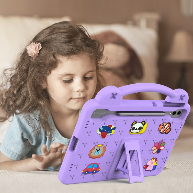 For Samsung Galaxy Tab S9 FE+ 12.4 X610N Handle Kickstand Children EVA Shockproof Tablet Case(Light Purple) - Galaxy Tab S9 FE+ by PMC TechLife | Online Shopping South Africa | PMC TechLife