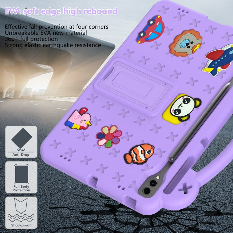 For Samsung Galaxy Tab S9 FE+ 12.4 X610N Handle Kickstand Children EVA Shockproof Tablet Case(Light Purple) - Galaxy Tab S9 FE+ by PMC TechLife | Online Shopping South Africa | PMC TechLife