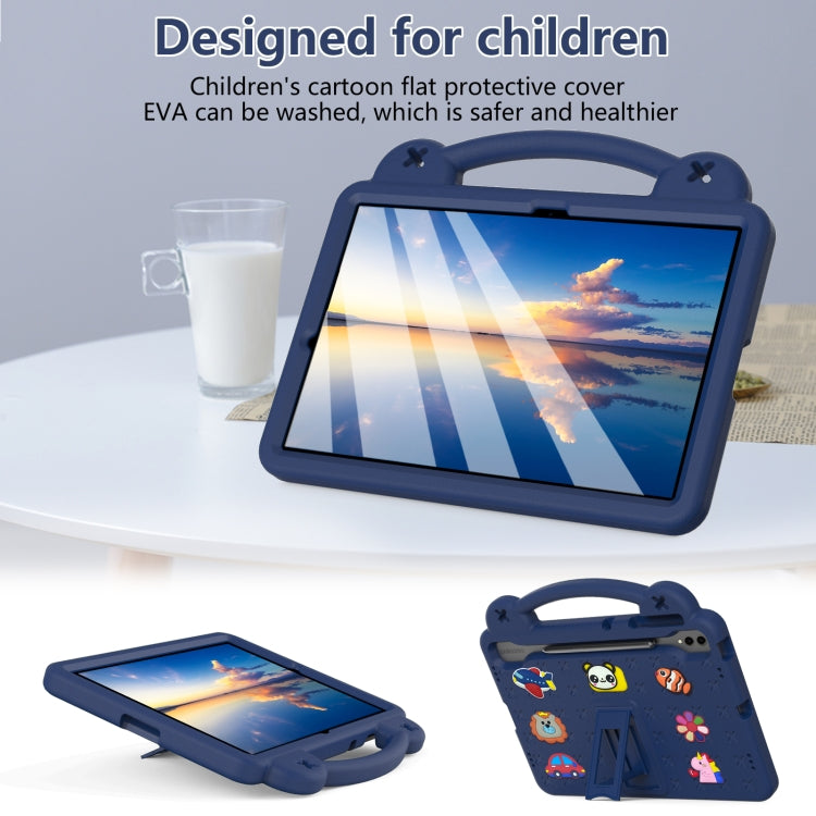 For Samsung Galaxy Tab S9+ 12.4 X810 Handle Kickstand Children EVA Shockproof Tablet Case(Navy Blue) - Galaxy Tab S9+ Cases by PMC Jewellery | Online Shopping South Africa | PMC Jewellery | Buy Now Pay Later Mobicred