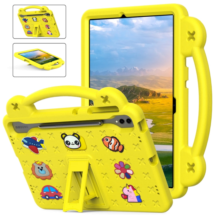 For Samsung Galaxy Tab S10+12.4 X820 Handle Kickstand Children EVA Shockproof Tablet Case(Yellow) - Tab S10+ Cases by PMC Jewellery | Online Shopping South Africa | PMC Jewellery | Buy Now Pay Later Mobicred