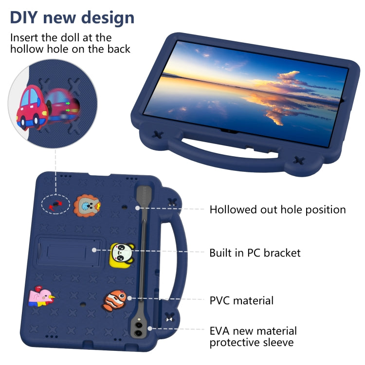 For Samsung Galaxy Tab S10+12.4 X820 Handle Kickstand Children EVA Shockproof Tablet Case(Navy Blue) - Tab S10+ Cases by PMC Jewellery | Online Shopping South Africa | PMC Jewellery | Buy Now Pay Later Mobicred