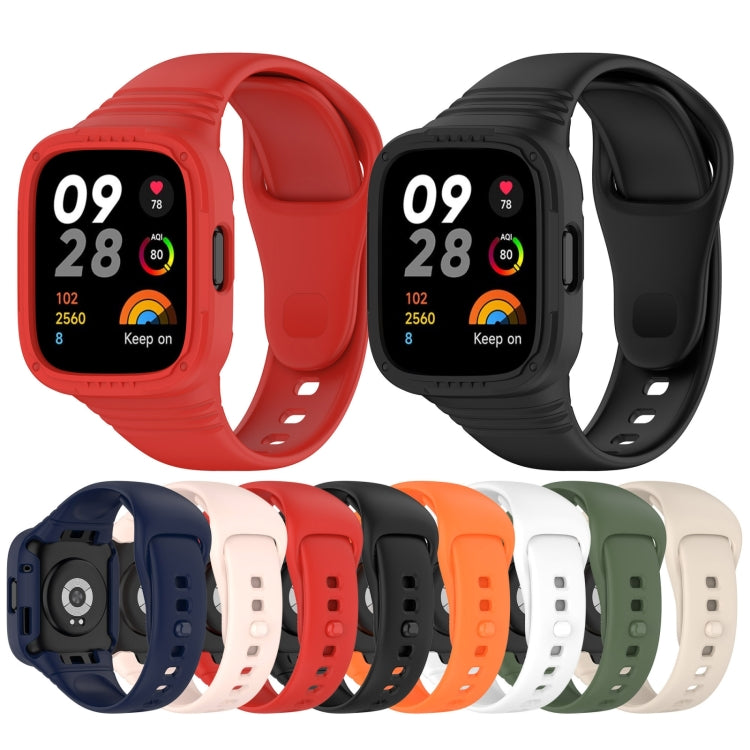 For Redmi Watch 3 Integrated Fully Enclosed Silicone Watch Band(White) - Watch Bands by PMC TechLife | Online Shopping South Africa | PMC TechLife | Buy Now Pay Later Mobicred