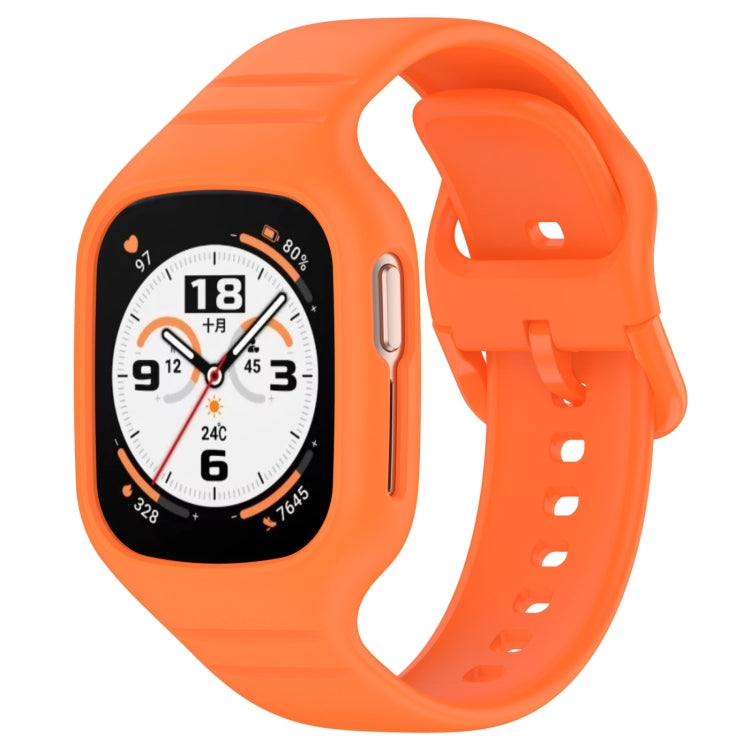 For Honor Watch 4 Integrated Fully Enclosed Silicone Watch Band(Orange) - Watch Bands by PMC Jewellery | Online Shopping South Africa | PMC Jewellery