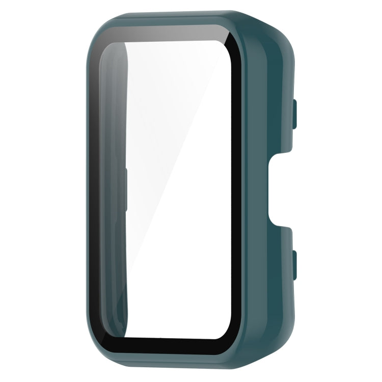 For Huawei Watch Fit New PC + 9H Tempered Film Integrated Watch Protective Case(Green) - Watch Cases by PMC TechLife | Online Shopping South Africa | PMC TechLife | Buy Now Pay Later Mobicred