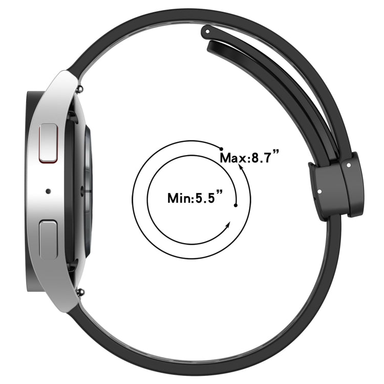 For Samsung  Galaxy Watch 4 Classic 46mm 20mm Folding Magnetic Clasp Silicone Watch Band(Wine Red) - Watch Bands by PMC TechLife | Online Shopping South Africa | PMC TechLife