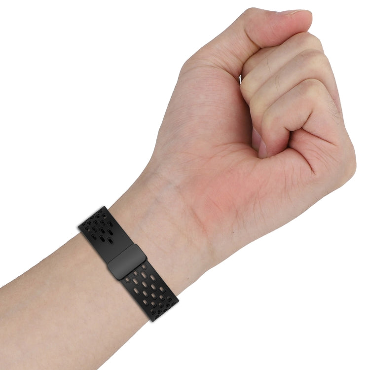 For Samsung  Galaxy Watch 4 Classic 46mm 20mm Folding Magnetic Clasp Silicone Watch Band(Wine Red) - Watch Bands by PMC TechLife | Online Shopping South Africa | PMC TechLife