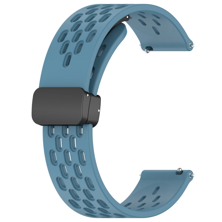 For SUUNTO 9 Peak Pro 22mm Folding Magnetic Clasp Silicone Watch Band(Blue) -  by PMC Jewellery | Online Shopping South Africa | PMC Jewellery