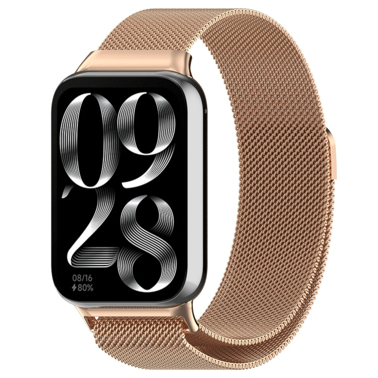 For Xiaomi Mi Band 8 Pro Milan Magnetic Steel Mesh Watch Band(Rose Gold) - Watch Bands by PMC Jewellery | Online Shopping South Africa | PMC Jewellery