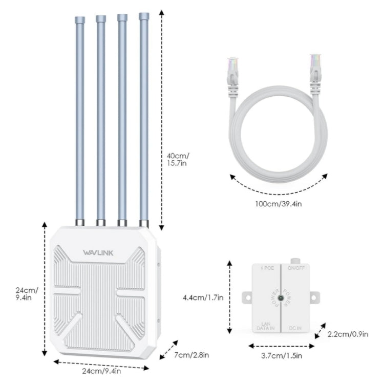 WAVLINK WN573HX1 WiFi 6 AX1800 IP67 Waterproof Outdoor Dual Band Wireless WiFi Routers, Plug:UK Plug - free shipping - PMC TechLife - Order now!