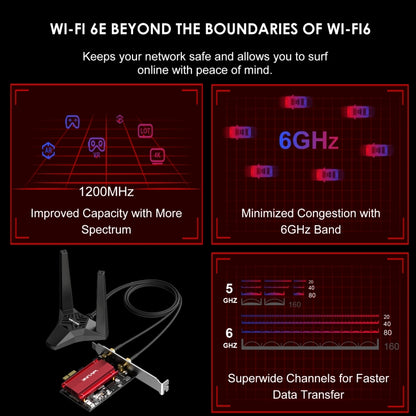 WAVLINK WN675X2-PCIE AX3000 PCIe WiFi Network Card 3000Mbps Tri-band Wireless Adapter - USB Network Adapter by WAVLINK | Online Shopping South Africa | PMC Jewellery | Buy Now Pay Later Mobicred