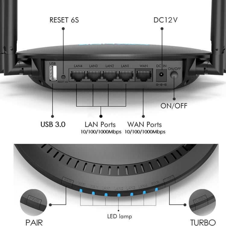 WAVLINK WN531P3 WAN / LAN Port Signal Booster Wireless Repeater AC1200 Wireless Routers, Plug:EU Plug - free shipping - PMC Jewellery - Order now!