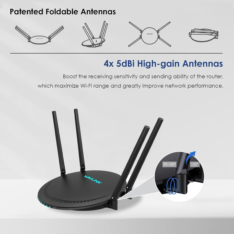 WAVLINK WN531P3 WAN / LAN Port Signal Booster Wireless Repeater AC1200 Wireless Routers, Plug:US Plug - Wireless Routers by PMC Jewellery | Online Shopping South Africa | PMC Jewellery | Buy Now Pay Later Mobicred