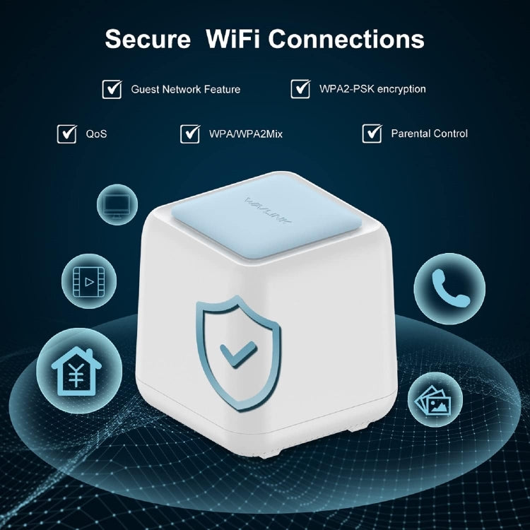 WAVLINK WN535M2 For Home Office 2pcs Mesh Wireless Router AC1200 Dual Band WiFi Signal Booster, Plug:AU Plug - free shipping - PMC Jewellery - Order now!