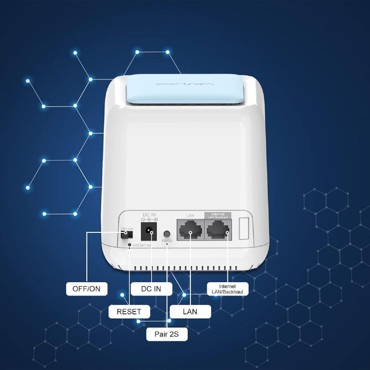 WAVLINK WN535M2 For Home Office 2pcs Mesh Wireless Router AC1200 Dual Band WiFi Signal Booster, Plug:UK Plug - free shipping - PMC Jewellery - Order now!