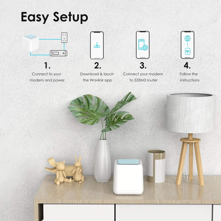 WAVLINK WN535M3 For Home Office 3pcs Mesh Wireless Router AC1200 Dual Band WiFi Signal Booster, Plug:EU Plug - free shipping - PMC Jewellery - Order now!