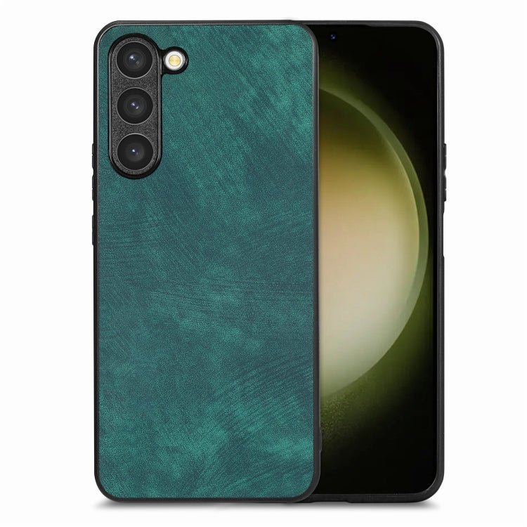 For Samsung Galaxy S25 5G Vintage Leather PC Back Cover Phone Case(Green) - Galaxy S25 5G Cases by PMC Jewellery | Online Shopping South Africa | PMC Jewellery | Buy Now Pay Later Mobicred