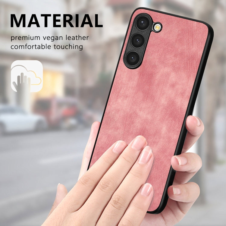 For Samsung Galaxy S25+ 5G Vintage Leather PC Back Cover Phone Case(Pink) - Galaxy S25+ 5G Cases by PMC Jewellery | Online Shopping South Africa | PMC Jewellery | Buy Now Pay Later Mobicred