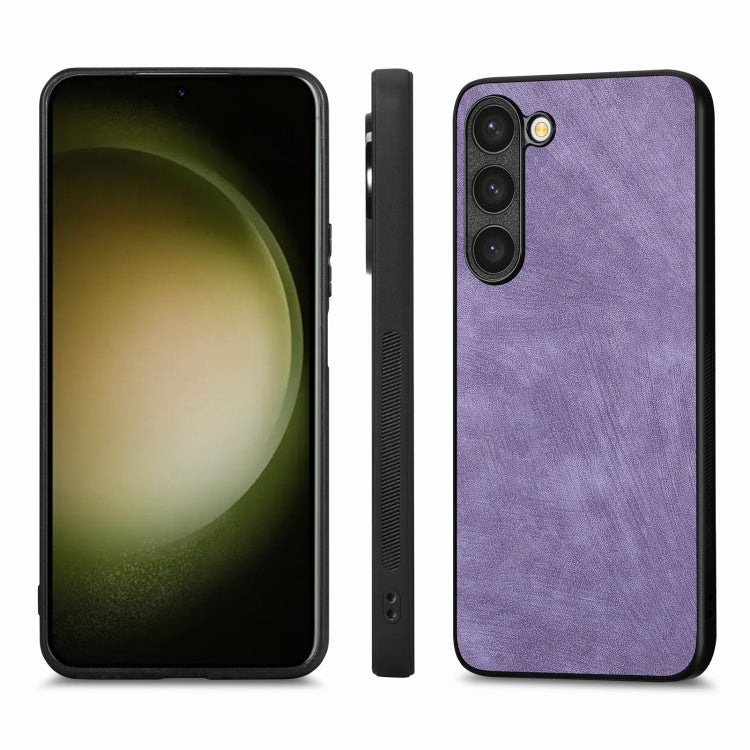 For Samsung Galaxy S25+ 5G Vintage Leather PC Back Cover Phone Case(Purple) - Galaxy S25+ 5G Cases by PMC Jewellery | Online Shopping South Africa | PMC Jewellery | Buy Now Pay Later Mobicred