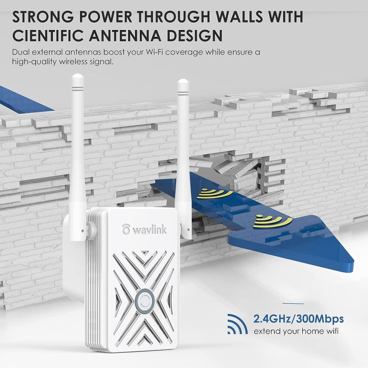 WAVLINK WN578W2 For Home Office N300 WiFi Wireless AP Repeater Signal Booster, Plug:EU Plug - free shipping - PMC Jewellery - Order now!