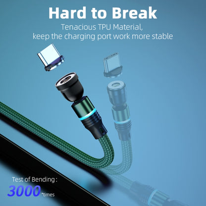 ENKAY 3 in 1 3A USB to Type-C / 8 Pin / Micro USB Magnetic 540 Degrees Rotating Fast Charging Cable, Length:1m(Purplele) - Charging Cable & Head by ENKAY | Online Shopping South Africa | PMC Jewellery | Buy Now Pay Later Mobicred