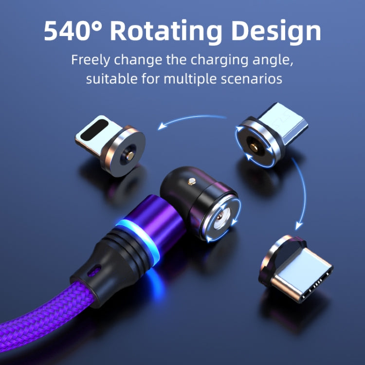 ENKAY 3 in 1 2.4A USB to Type-C / 8 Pin / Micro USB Magnetic 540 Degrees Rotating Charging Cable, Length:1m(Green) - Charging Cable & Head by ENKAY | Online Shopping South Africa | PMC Jewellery | Buy Now Pay Later Mobicred