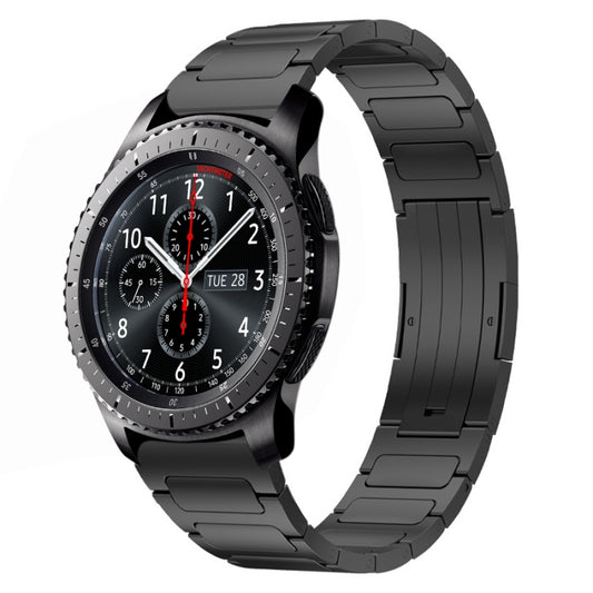 For Samsung Gear S3 Frontier 22mm I-Shaped Titanium Alloy Watch Band(Black) - Watch Bands by PMC Jewellery | Online Shopping South Africa | PMC Jewellery