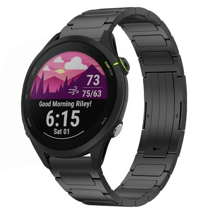 For Garmin Forerunner 255 22mm I-Shaped Titanium Alloy Watch Band(Black) - Watch Bands by PMC TechLife | Online Shopping South Africa | PMC TechLife