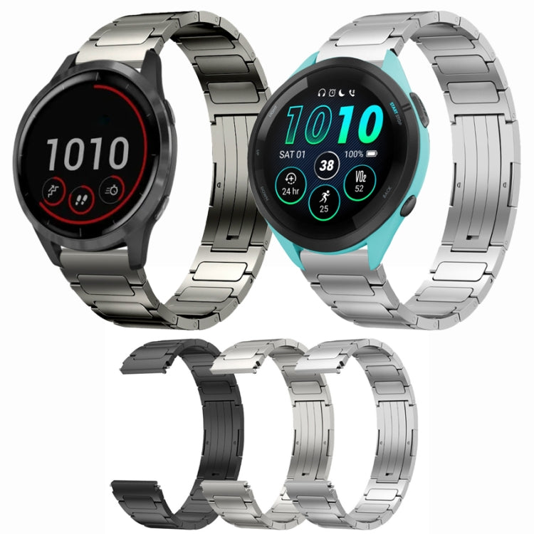 For Garmin Venu 3 22mm I-Shaped Titanium Alloy Watch Band(Black) - Watch Bands by PMC TechLife | Online Shopping South Africa | PMC TechLife