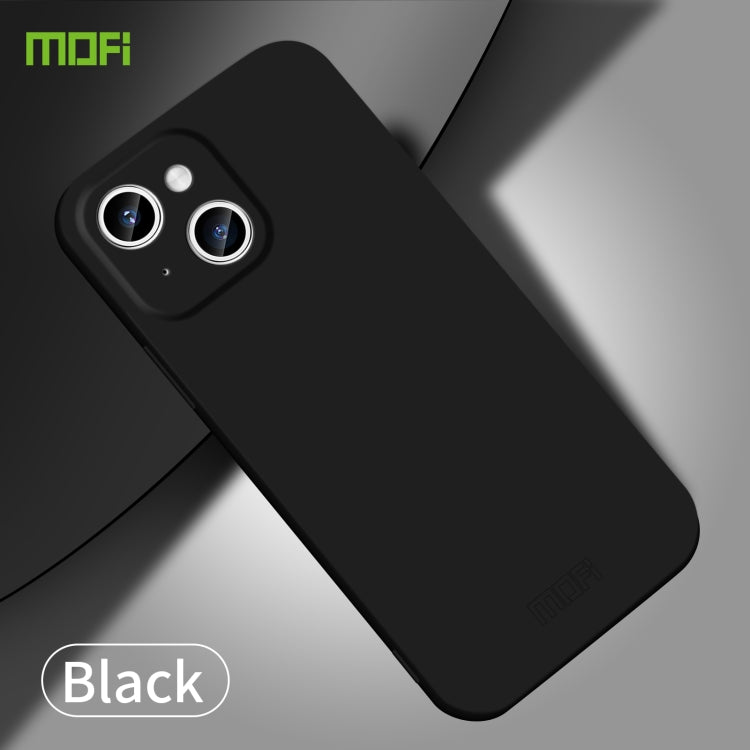 For iPhone 15 Plus MOFI Qin Series Skin Feel All-inclusive Silicone Phone Case(Black) - iPhone 15 Plus Cases by MOFI | Online Shopping South Africa | PMC Jewellery