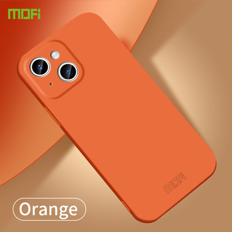 For iPhone 15 MOFI Qin Series Skin Feel All-inclusive Silicone Phone Case(Orange) - iPhone 15 Cases by MOFI | Online Shopping South Africa | PMC TechLife