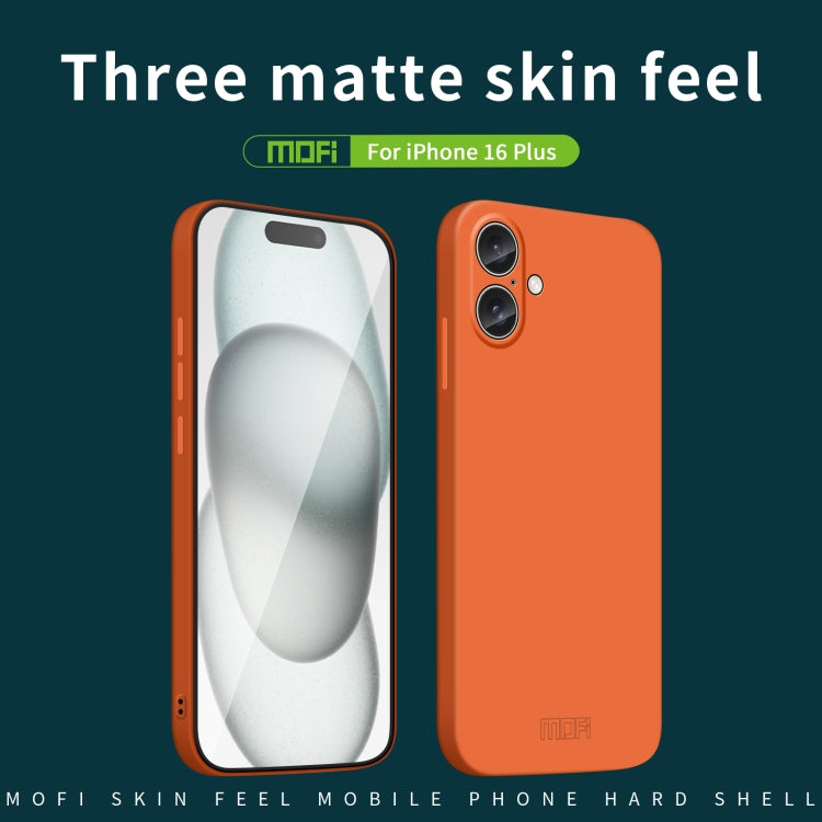 For iPhone 16 Plus MOFI Qin Series Skin Feel All-inclusive PC Phone Case(Orange) - iPhone 16 Plus Cases by MOFI | Online Shopping South Africa | PMC Jewellery | Buy Now Pay Later Mobicred