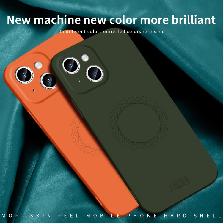 For iPhone 15 Plus MOFI Qin Series Magsafe Skin Feel All-inclusive Silicone Phone Case(Orange) - iPhone 15 Plus Cases by MOFI | Online Shopping South Africa | PMC Jewellery