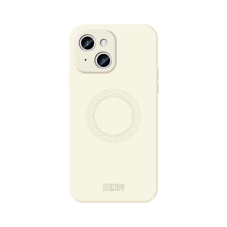 For iPhone 15 Plus MOFI Qin Series Magsafe Skin Feel All-inclusive Silicone Phone Case(Beige) - iPhone 15 Plus Cases by MOFI | Online Shopping South Africa | PMC Jewellery