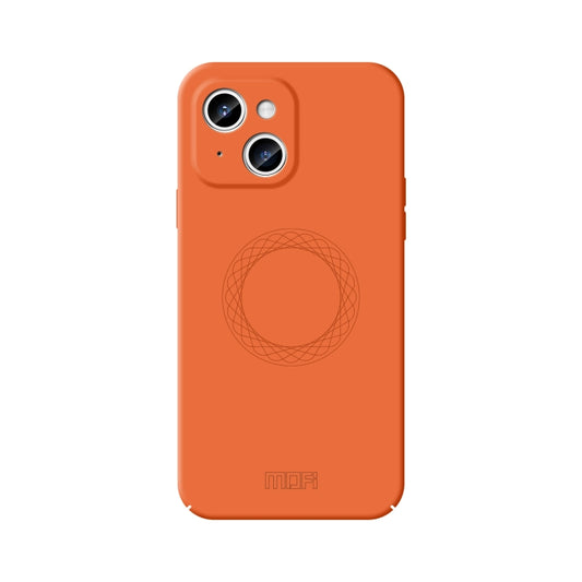 For iPhone 15 MOFI Qin Series Magsafe Skin Feel All-inclusive Silicone Phone Case(Orange) - iPhone 15 Cases by MOFI | Online Shopping South Africa | PMC Jewellery