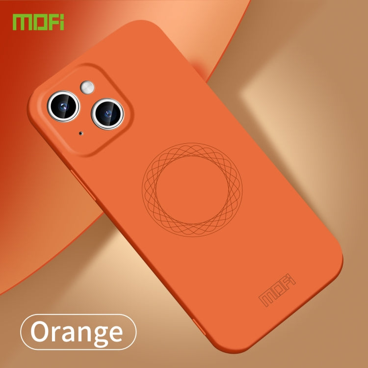 For iPhone 15 MOFI Qin Series Magsafe Skin Feel All-inclusive Silicone Phone Case(Orange) - iPhone 15 Cases by MOFI | Online Shopping South Africa | PMC TechLife