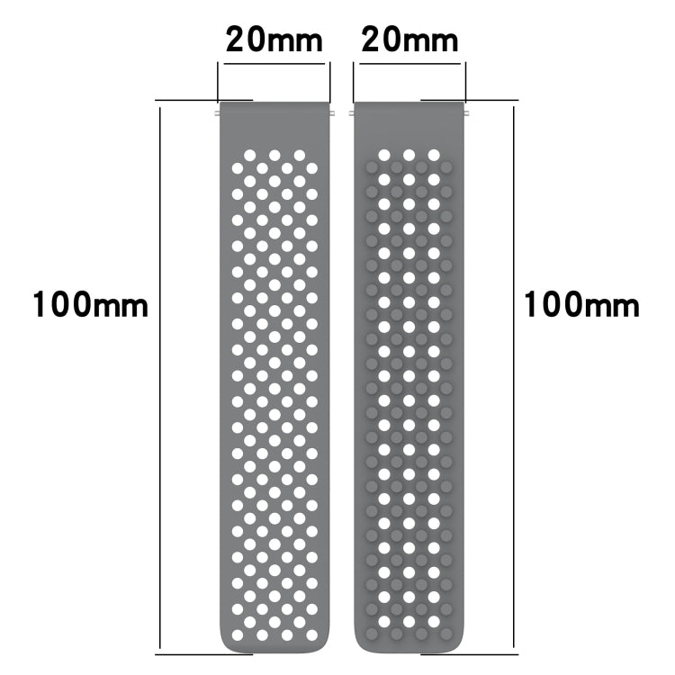 For Garmin Venu 2 Plus 20mm Holes Breathable 3D Dots Silicone Watch Band(Grey) - Watch Bands by PMC Jewellery | Online Shopping South Africa | PMC Jewellery