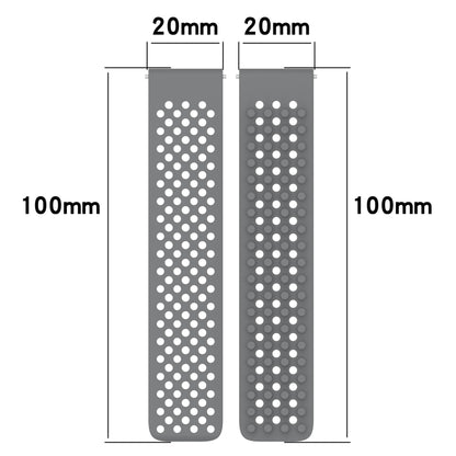 For Garmin Vivoactive3 Music 20mm Holes Breathable 3D Dots Silicone Watch Band(Grey) - Watch Bands by PMC Jewellery | Online Shopping South Africa | PMC Jewellery