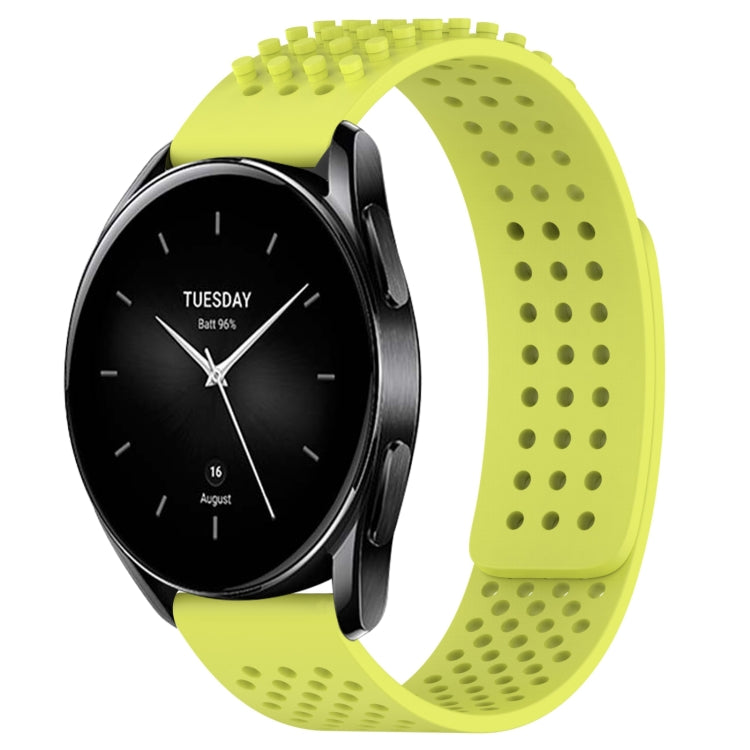 For Xiaomi Watch S2 42mm 22mm Holes Breathable 3D Dots Silicone Watch Band(Lime Green) - Watch Bands by PMC Jewellery | Online Shopping South Africa | PMC Jewellery