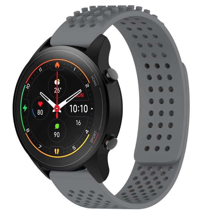 For Xiaomi MI Watch S1 Pro 22mm Holes Breathable 3D Dots Silicone Watch Band(Grey) - Watch Bands by PMC Jewellery | Online Shopping South Africa | PMC Jewellery