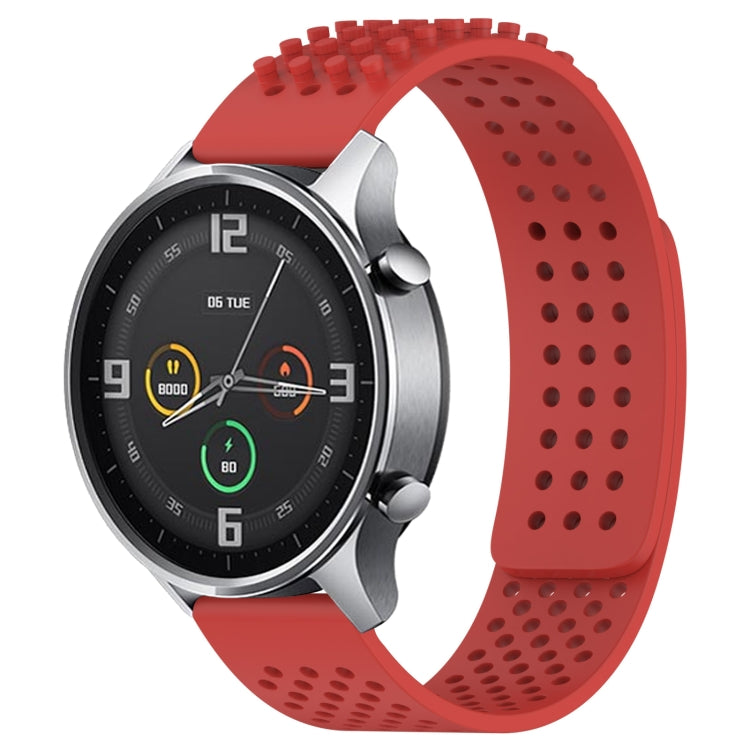 For Xiaomi MI Watch Color 22mm Holes Breathable 3D Dots Silicone Watch Band(Red) - Watch Bands by PMC Jewellery | Online Shopping South Africa | PMC Jewellery