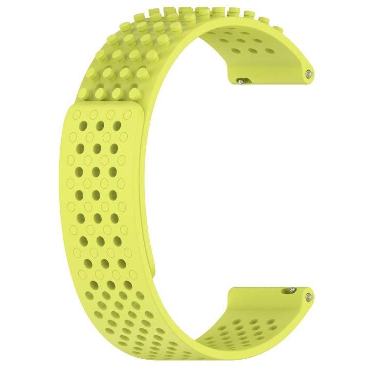 For Xiaomi Haylou RT2 LS10 22mm Holes Breathable 3D Dots Silicone Watch Band(Lime Green) - Watch Bands by PMC Jewellery | Online Shopping South Africa | PMC Jewellery