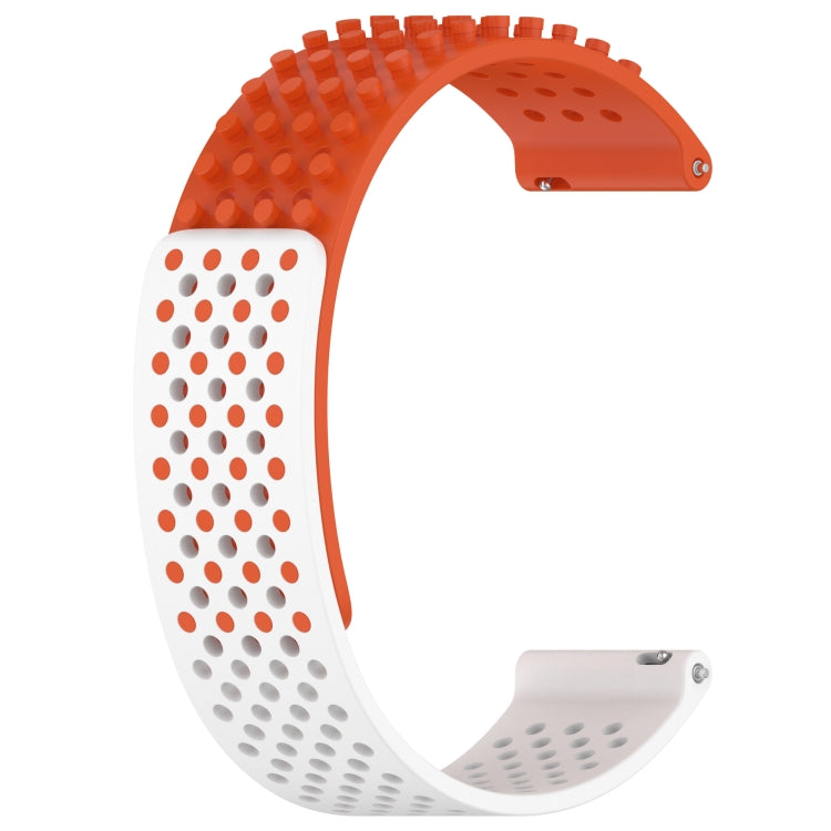 For Xiaomi Haylou RS4 LS12 22mm Holes Breathable 3D Dots Silicone Watch Band(Orange+White) - Watch Bands by PMC Jewellery | Online Shopping South Africa | PMC Jewellery