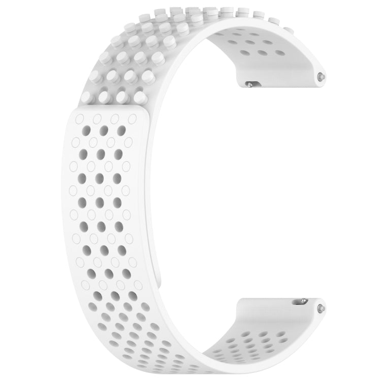 For Xiaomi Haylou RT LS05S 22mm Holes Breathable 3D Dots Silicone Watch Band(White) - Watch Bands by PMC Jewellery | Online Shopping South Africa | PMC Jewellery