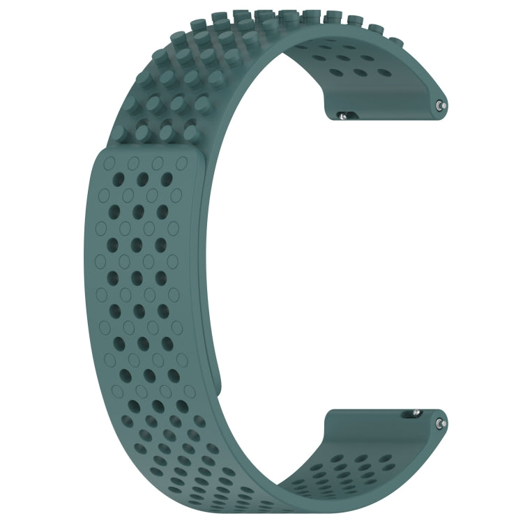 For Xiaomi Haylou RT LS05S 22mm Holes Breathable 3D Dots Silicone Watch Band(Olive Green) - Watch Bands by PMC Jewellery | Online Shopping South Africa | PMC Jewellery