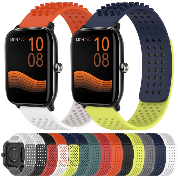 For Xiaomi MI Watch S1 Pro 22mm Holes Breathable 3D Dots Silicone Watch Band(Grey) - Watch Bands by PMC Jewellery | Online Shopping South Africa | PMC Jewellery