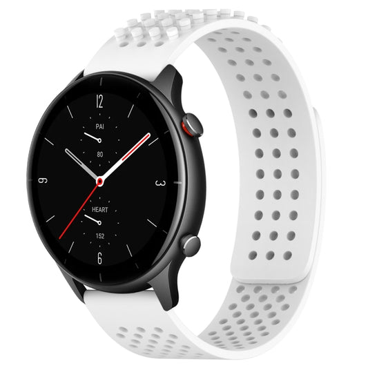 For Amazfit GTR 2e 22mm Holes Breathable 3D Dots Silicone Watch Band(White) - Watch Bands by PMC Jewellery | Online Shopping South Africa | PMC Jewellery