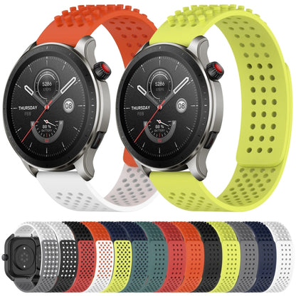 For Amazfit GTR 2 22mm Holes Breathable 3D Dots Silicone Watch Band(Grey) - Watch Bands by PMC Jewellery | Online Shopping South Africa | PMC Jewellery